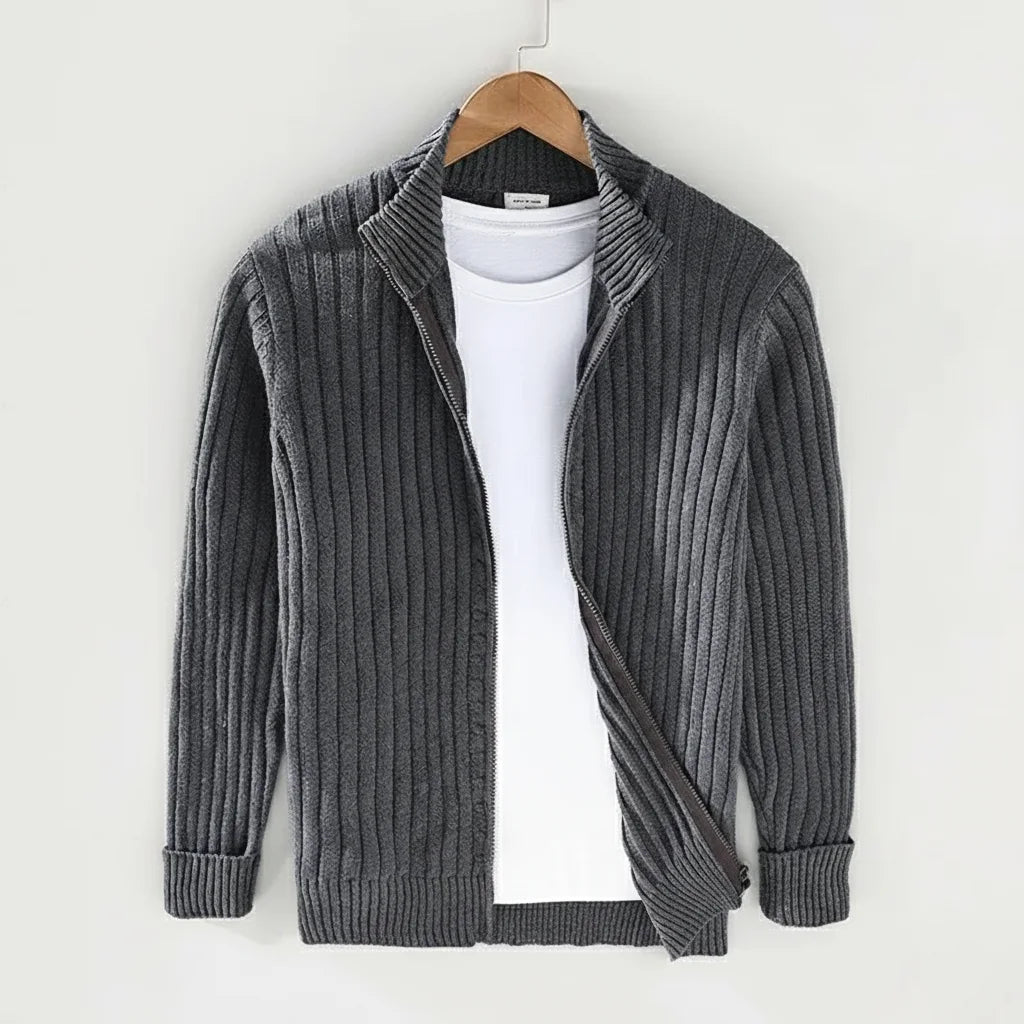 Thorne Strickjacke (Rippstrick-Zip-Kardigan)