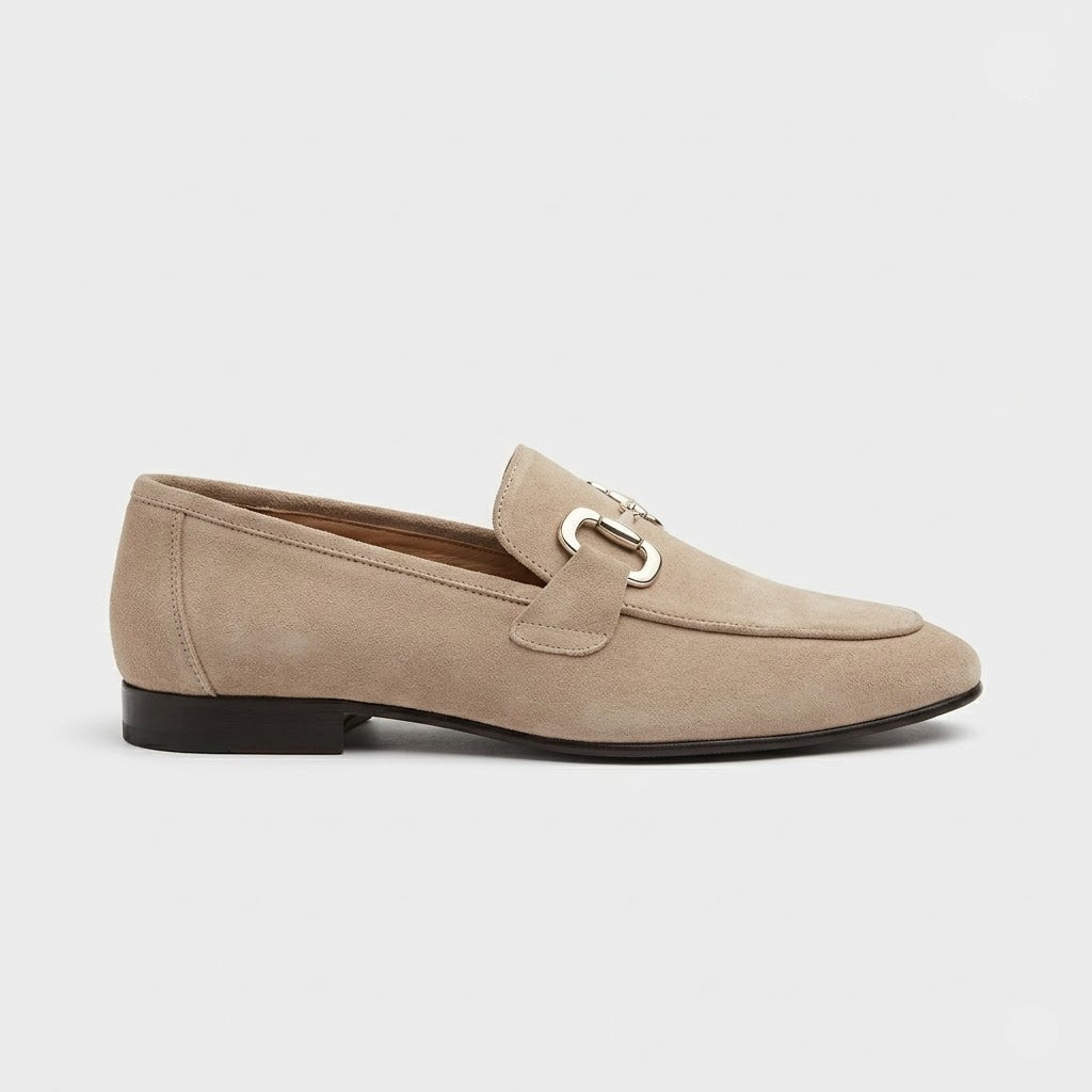 Mocassins pour hommes en daim avec détail mors de cheval
