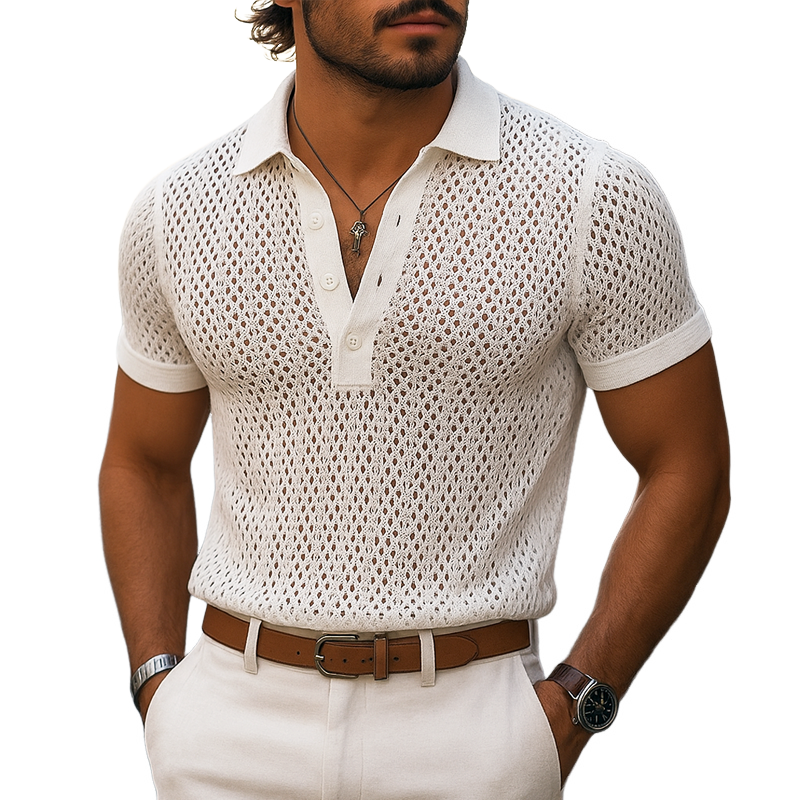 Polo Greenwich en maille ouverte