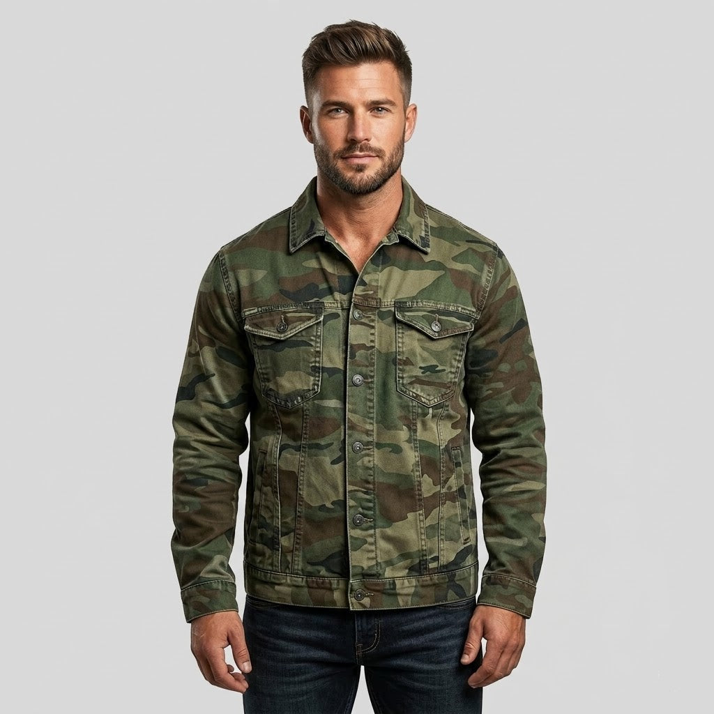Men's Retro Camo Canvas Jacket