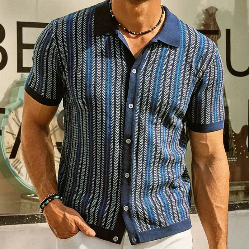 Polo piqué rayé — Rayure fine nautique