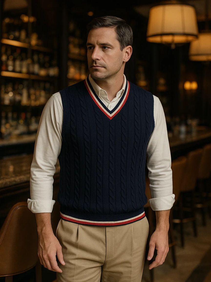 Veste en tricot essentielle Old Money