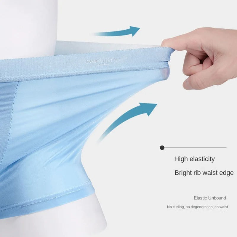Lot de 4 boxers pour hommes en soie glacée, respirants et confortables