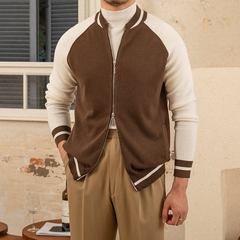 Veste de baseball ajustée Varsity en mélange de laine