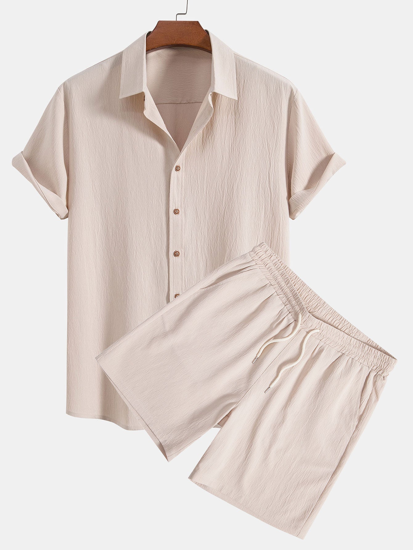 Ensemble polo à boutons et short avec cravate pour homme
