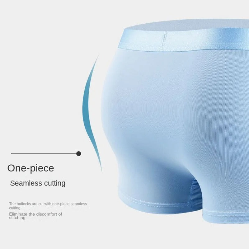 Lot de 4 boxers pour hommes en soie glacée, respirants et confortables
