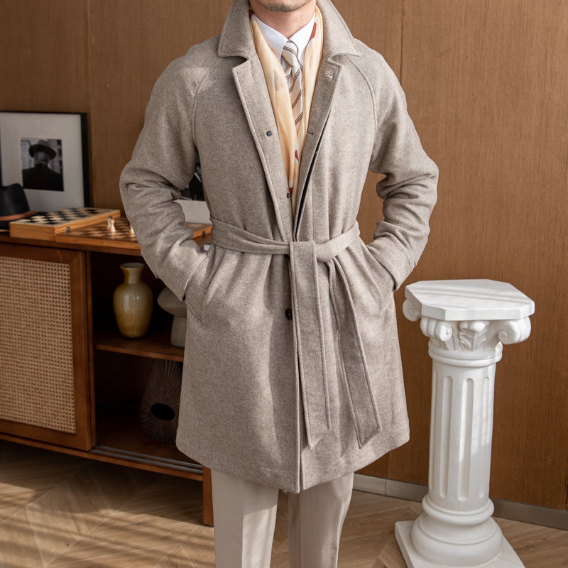 Manteau raglan ceinturé en mélange de laine Royal Crescent