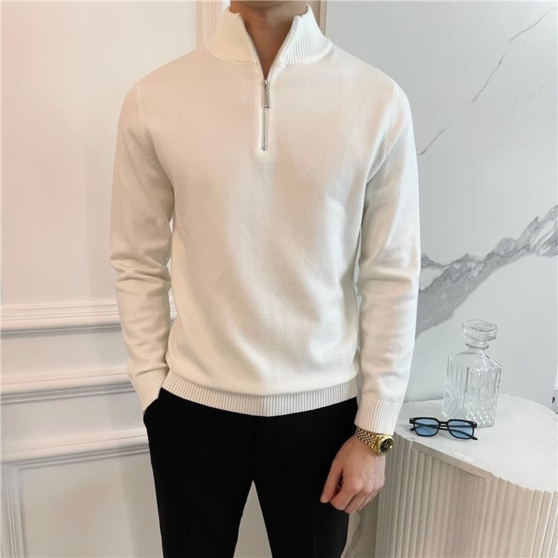 Pull Vaduz à demi-fermeture éclair fine