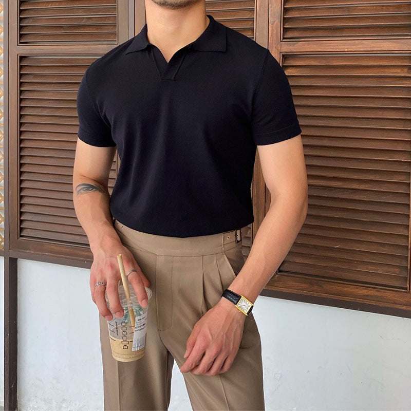 Old Money V-Kragen Polo-Shirt
