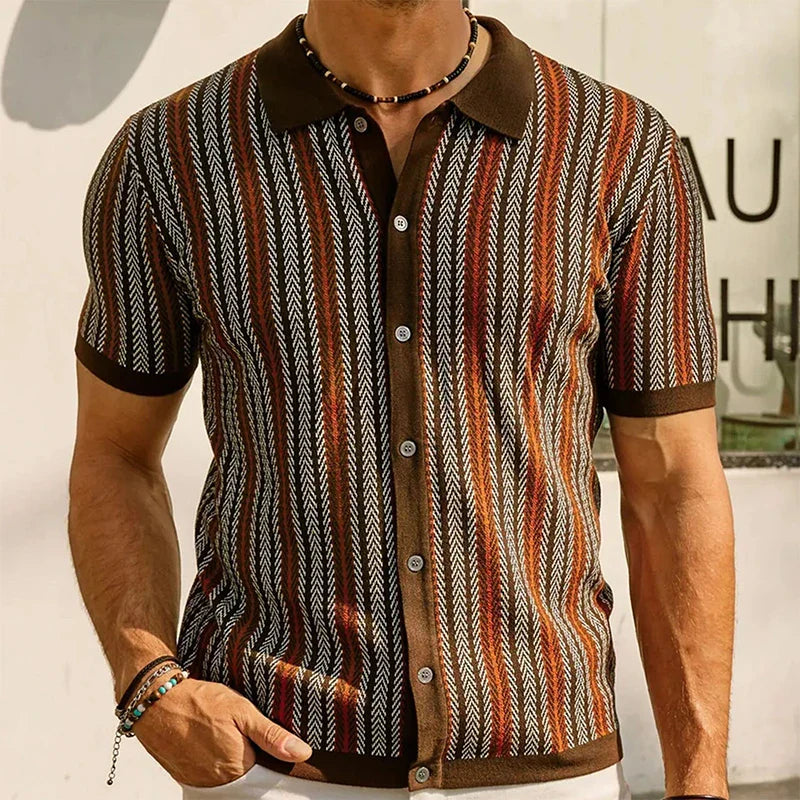 Polo piqué rayé — Rayure fine nautique