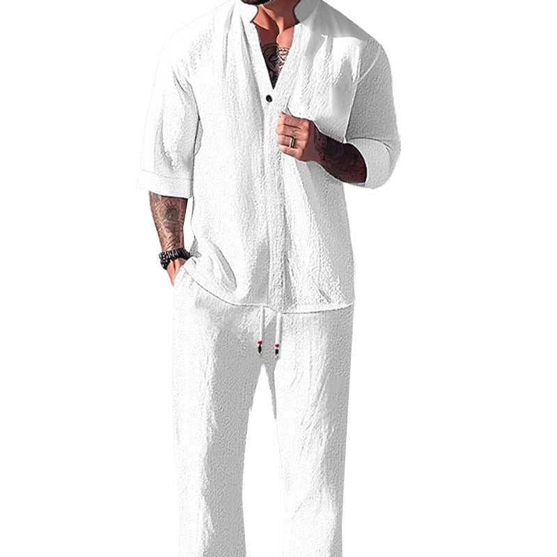 Ensemble estival Eton — Chemise en lin et pantalon