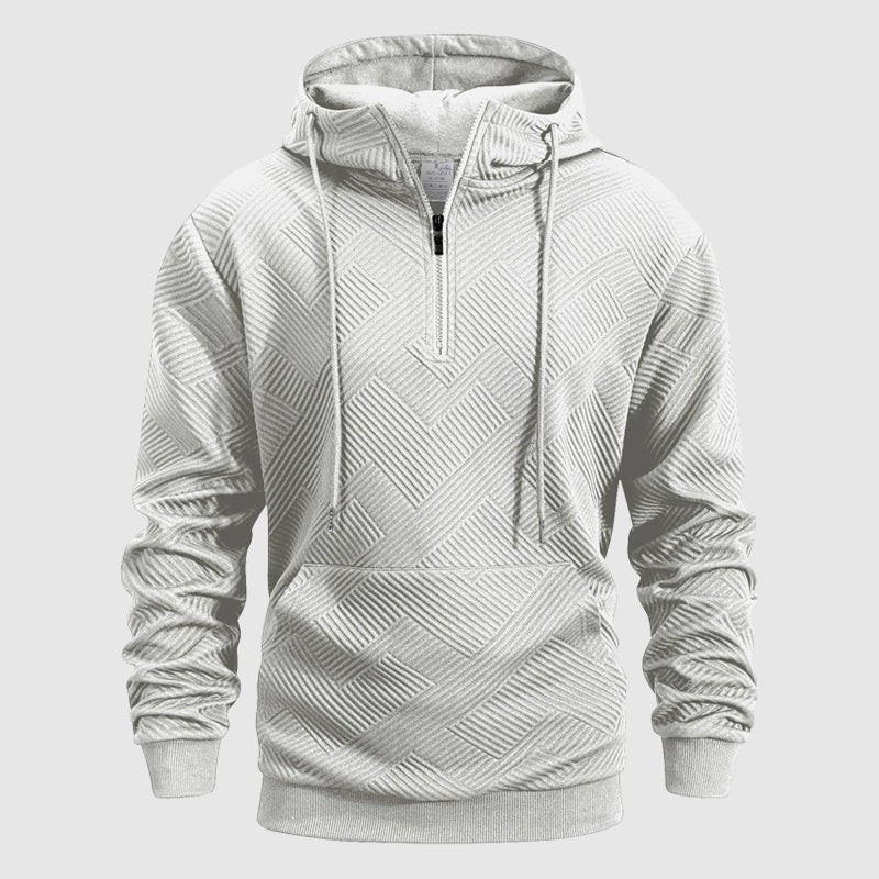 QuarterZip Hoodie mit strukturiertem Muster