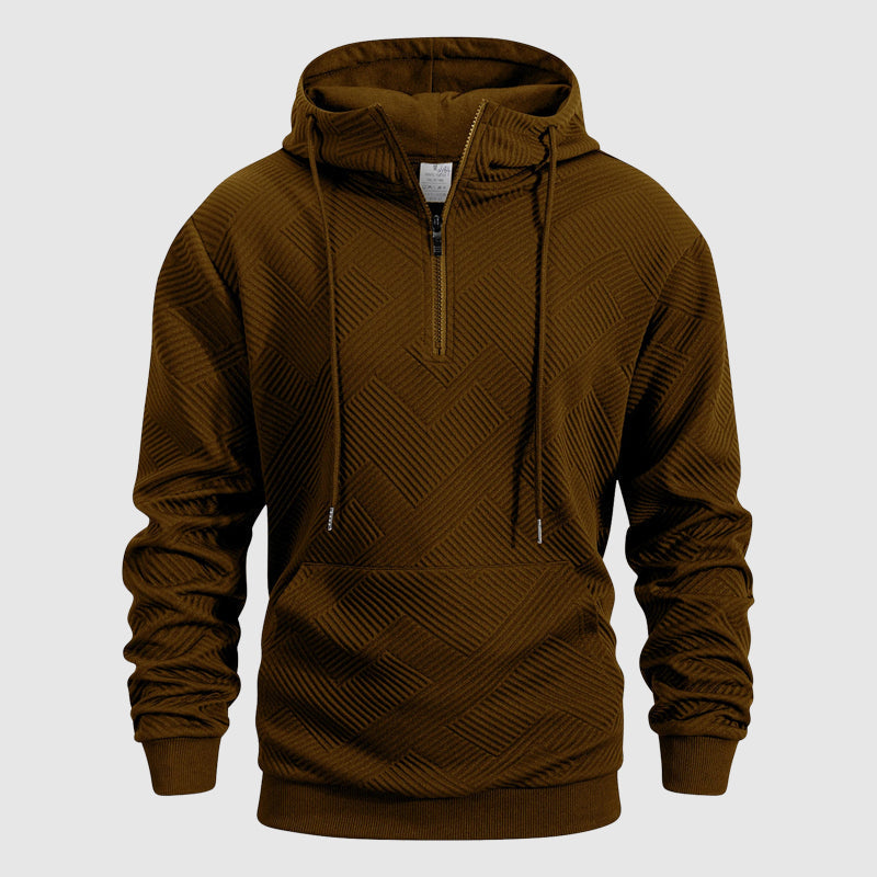 QuarterZip Hoodie mit strukturiertem Muster