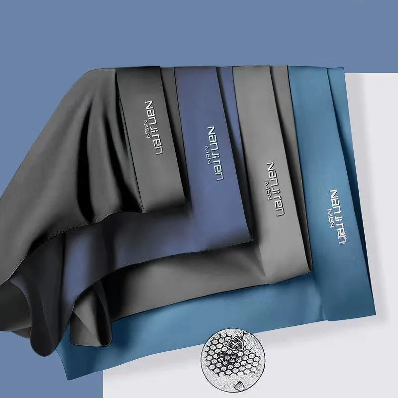 Lot de 4 boxers pour hommes en soie glacée, respirants et confortables