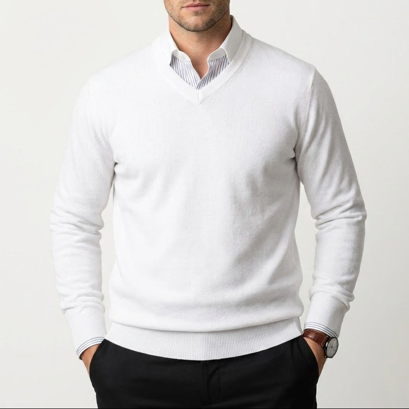 Men’s Cashmere V-Neck Sweater – Fayymont Co