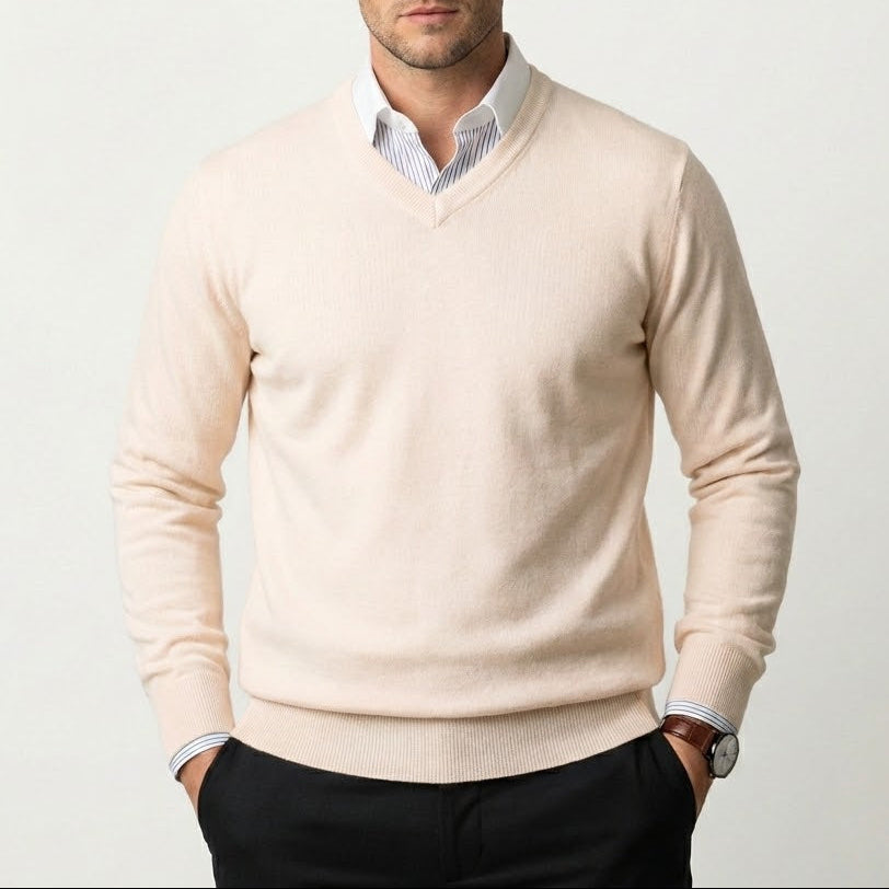 Men’s Cashmere V-Neck Sweater – Fayymont Co