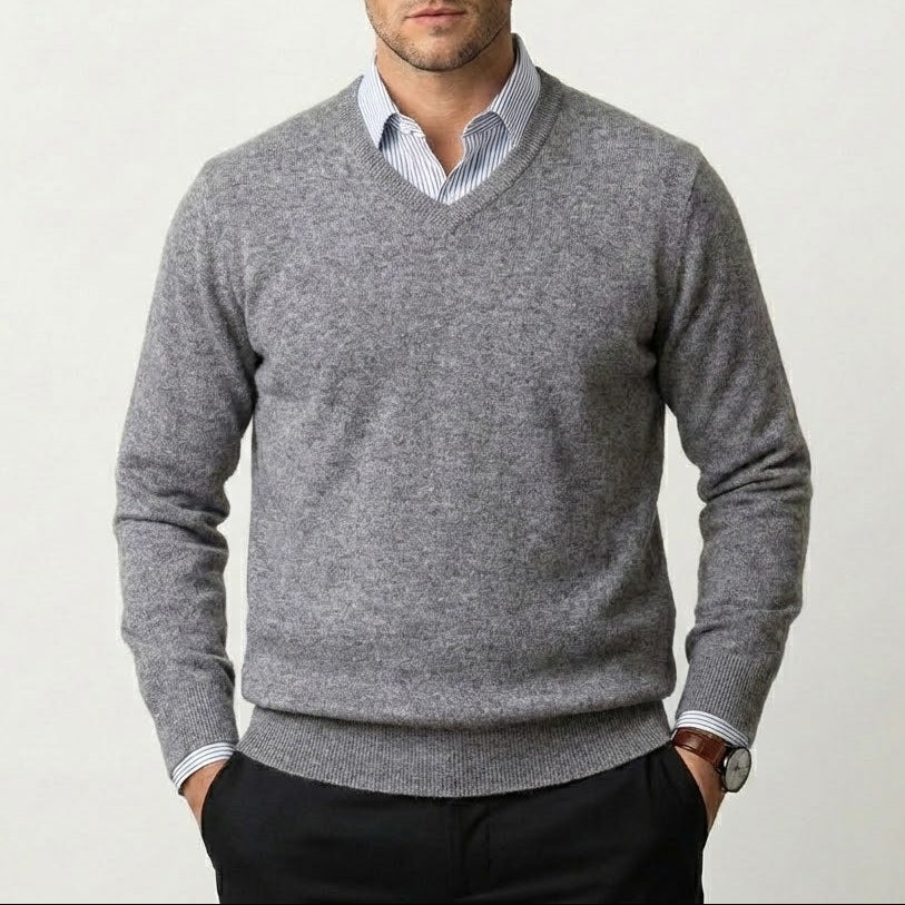 Men’s Cashmere V-Neck Sweater – Fayymont Co