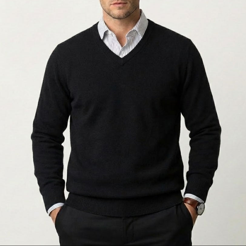 Men’s Cashmere V-Neck Sweater – Fayymont Co