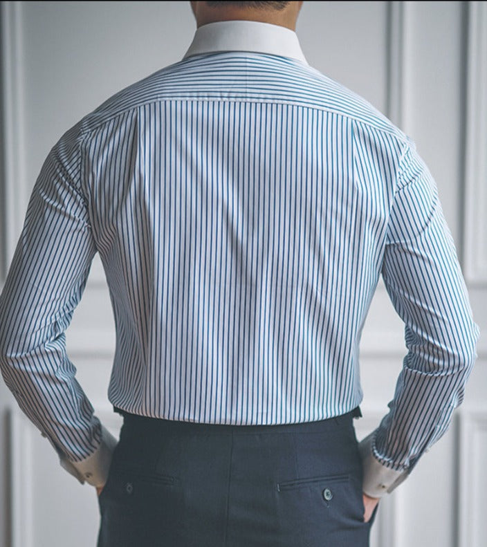 Business Slim Fit gestreiftes Hemd