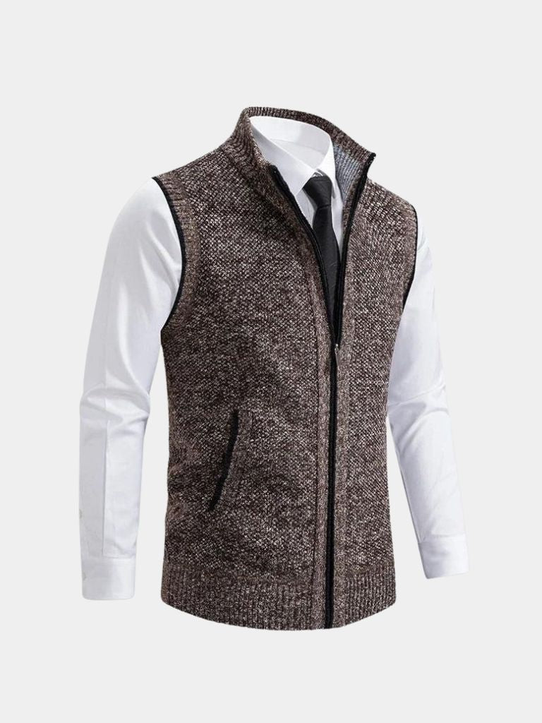 Elegante Strickweste mit durchgehendem Reißverschluss - Fayymont Co