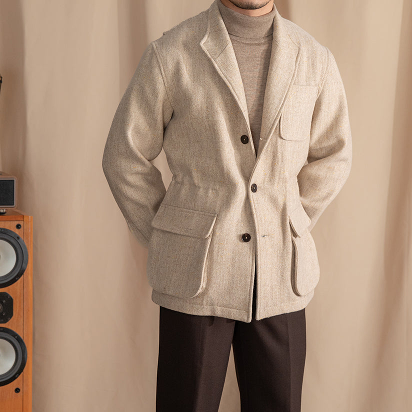Veste de sport en tweed de laine Eton à chevrons