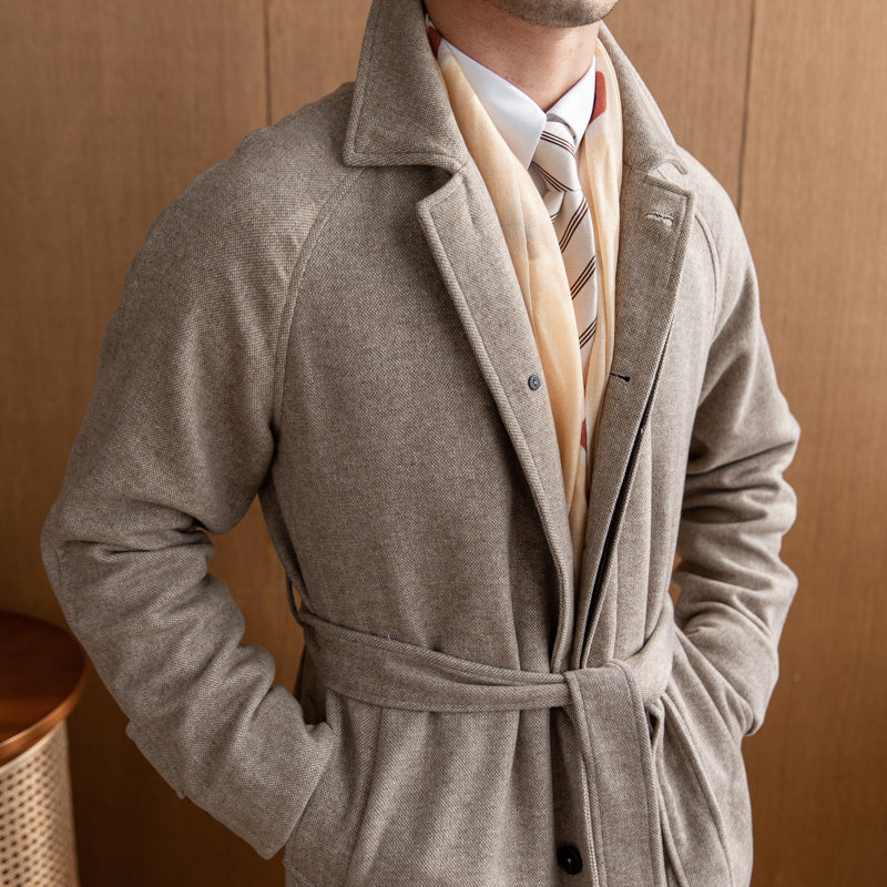 Manteau raglan ceinturé en mélange de laine Royal Crescent