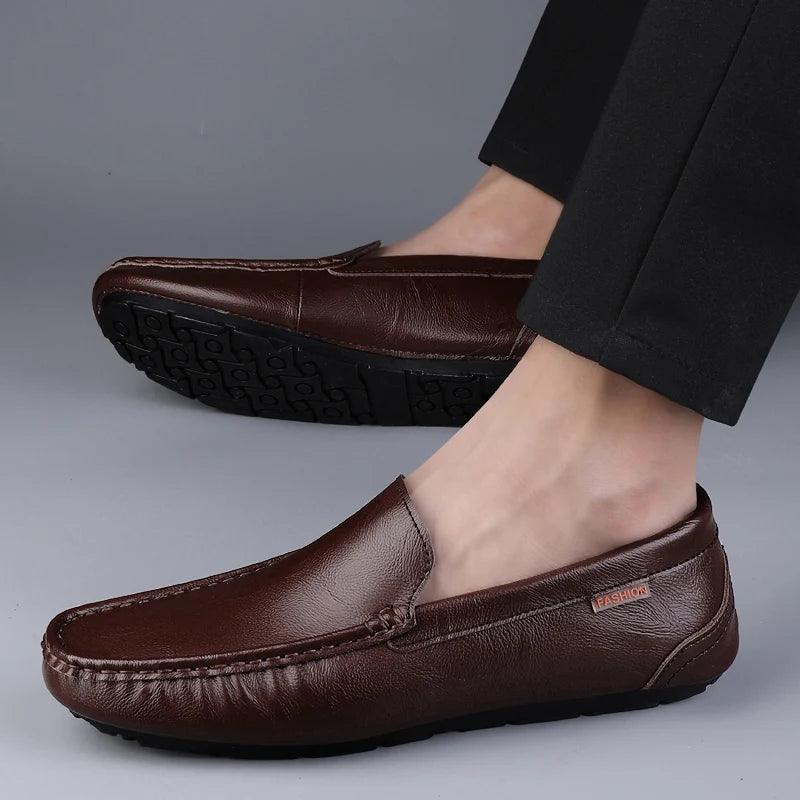 Mocassins en cuir italien pour hommes Vittorio | Mocassins de luxe à enfiler