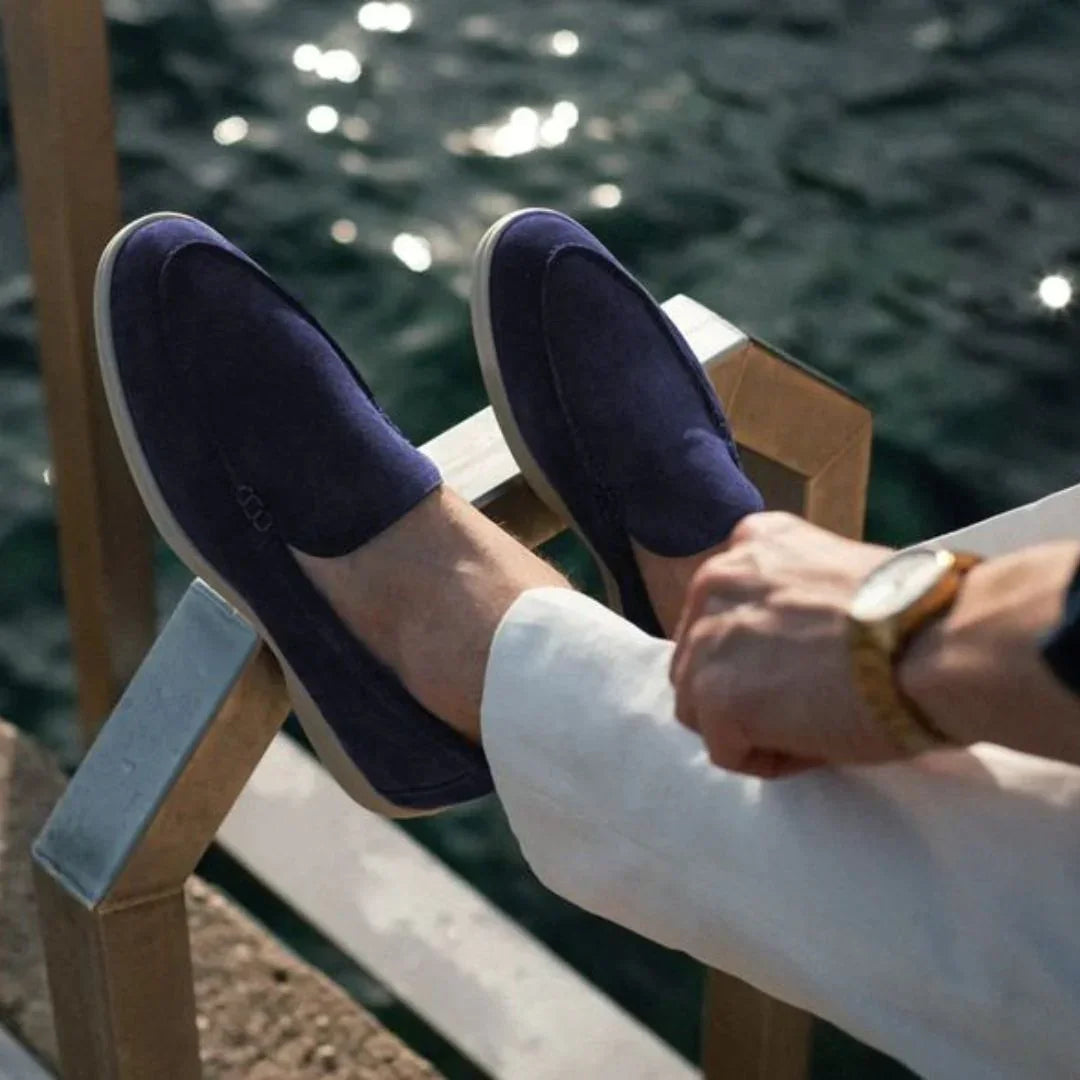 Mocassins pour hommes en daim profil bas