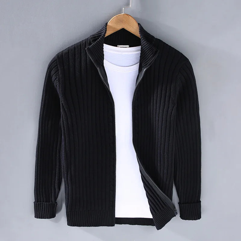Thorne Strickjacke (Rippstrick-Zip-Kardigan)