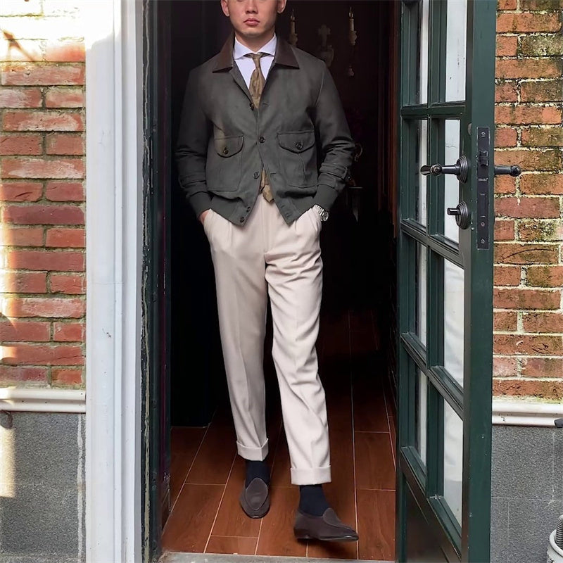 Veste vintage en daim à boutons