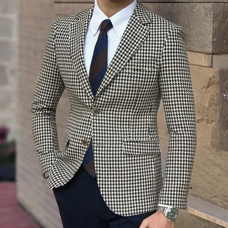 Blazer Héritage Pied-de-Poule — Coupe Ajustée