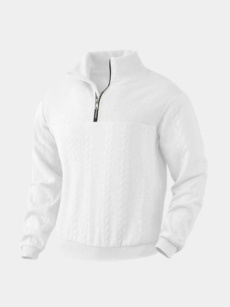 Pull-over essentiel Henley à fermeture éclair quart - Fayymont Co