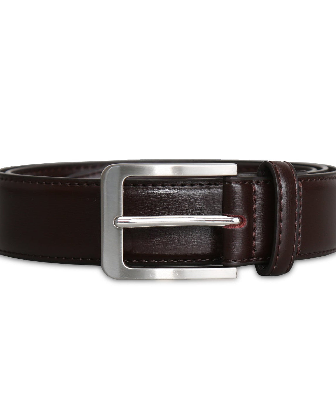 Ceinture en cuir pleine fleur - Marron foncé