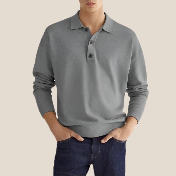 Loxley | Herren Polohemd – Langarm Strick Baumwollmischung