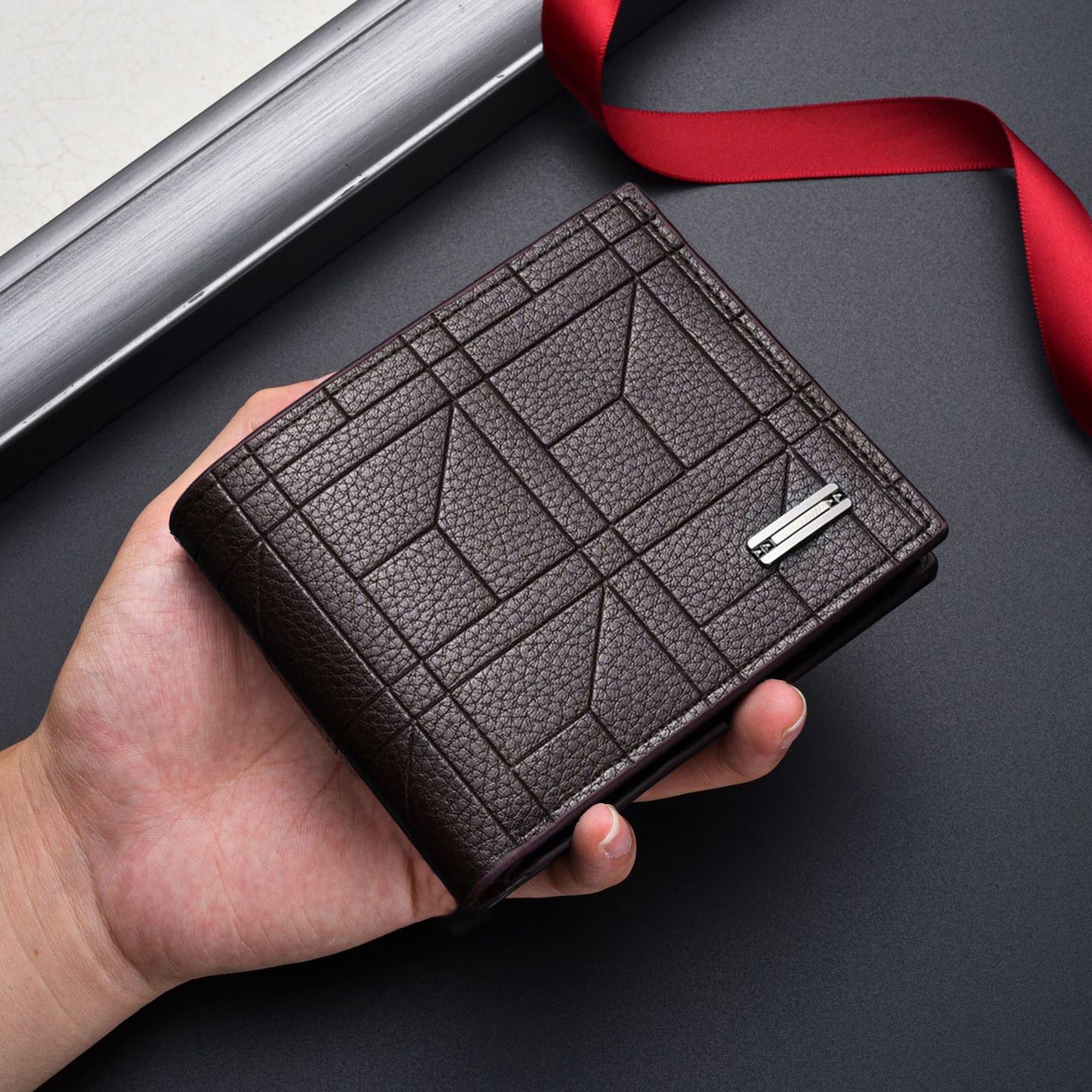 Portefeuille pour homme en cuir PU avec grande capacité et multiples emplacements pour cartes Cadeau parfait pour lui