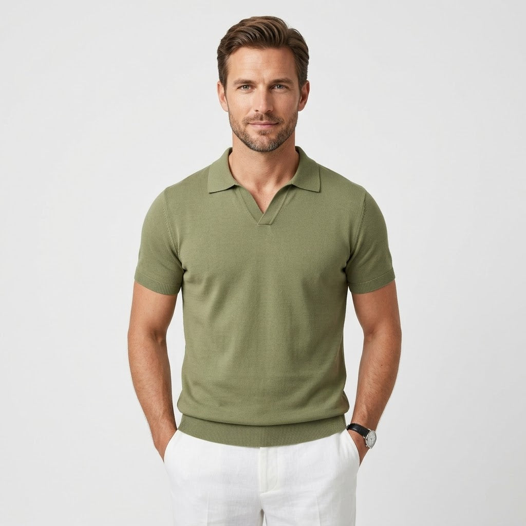 Old Money V-Kragen Polo-Shirt