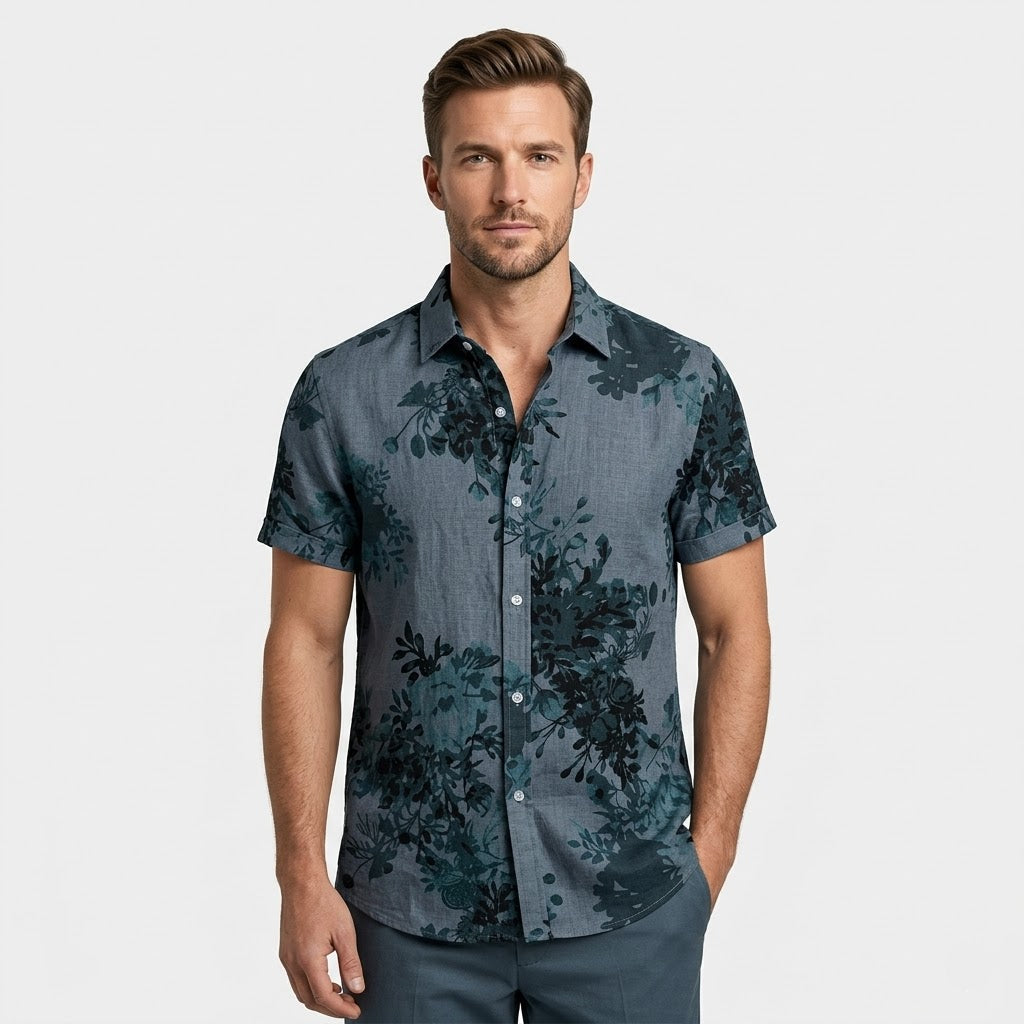 Chemise imprimée en lin Portofino