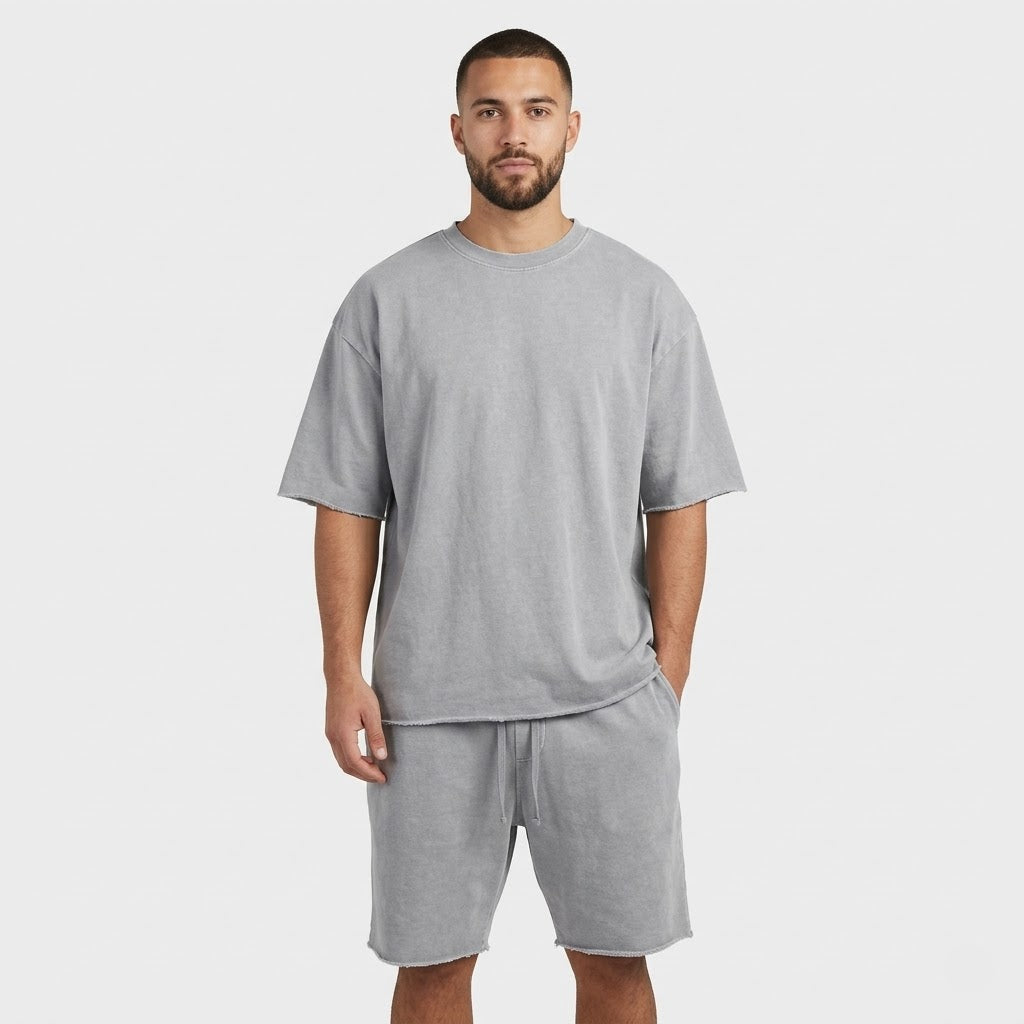 Ensemble de t-shirt et short pour homme 100 % coton – Ensemble coordonné de vêtements d'intérieur essentiel pour l'été