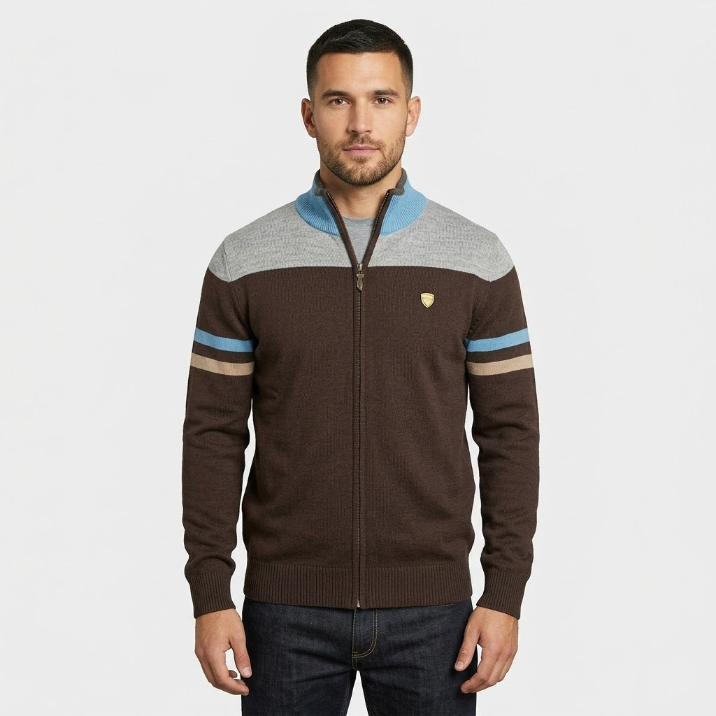 Cardigan Sweater Zipper Standing Collar Knitwear